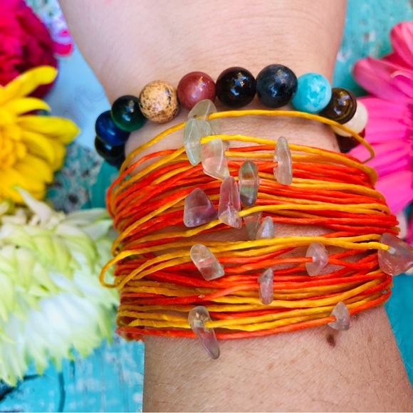 Hand Crafted Jewelry - NEW Ethnic Colorful Bracelet with Natural Stones